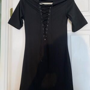 Black Lace-Up Dress